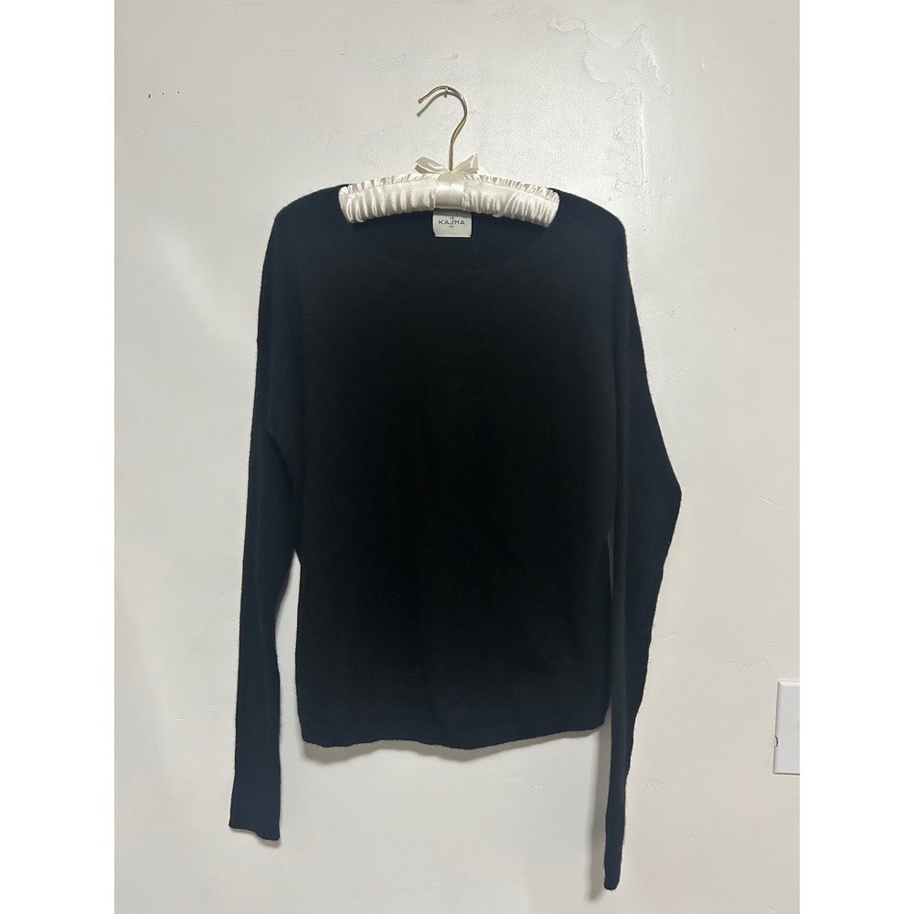 LE KASHA Black 100% Cashmere Crew Neck Long Sleeve Sweater Women's Size M